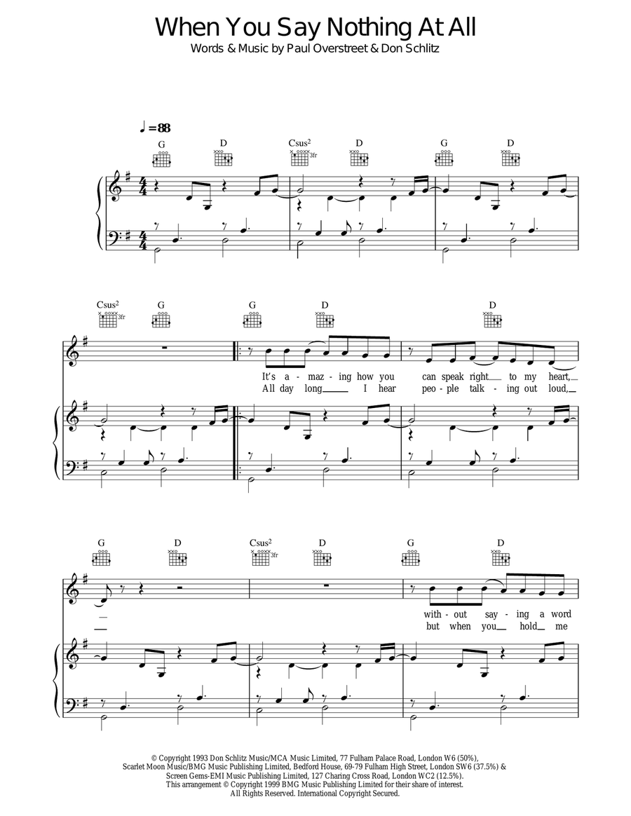 When You Say Nothing At All Acoustic Guitar scores gallery preview page 1