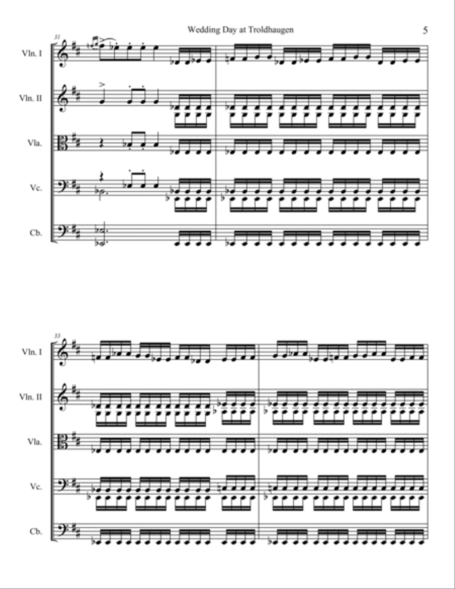 Wedding Day at Troldhaugen String Orchestra scores gallery preview page 5