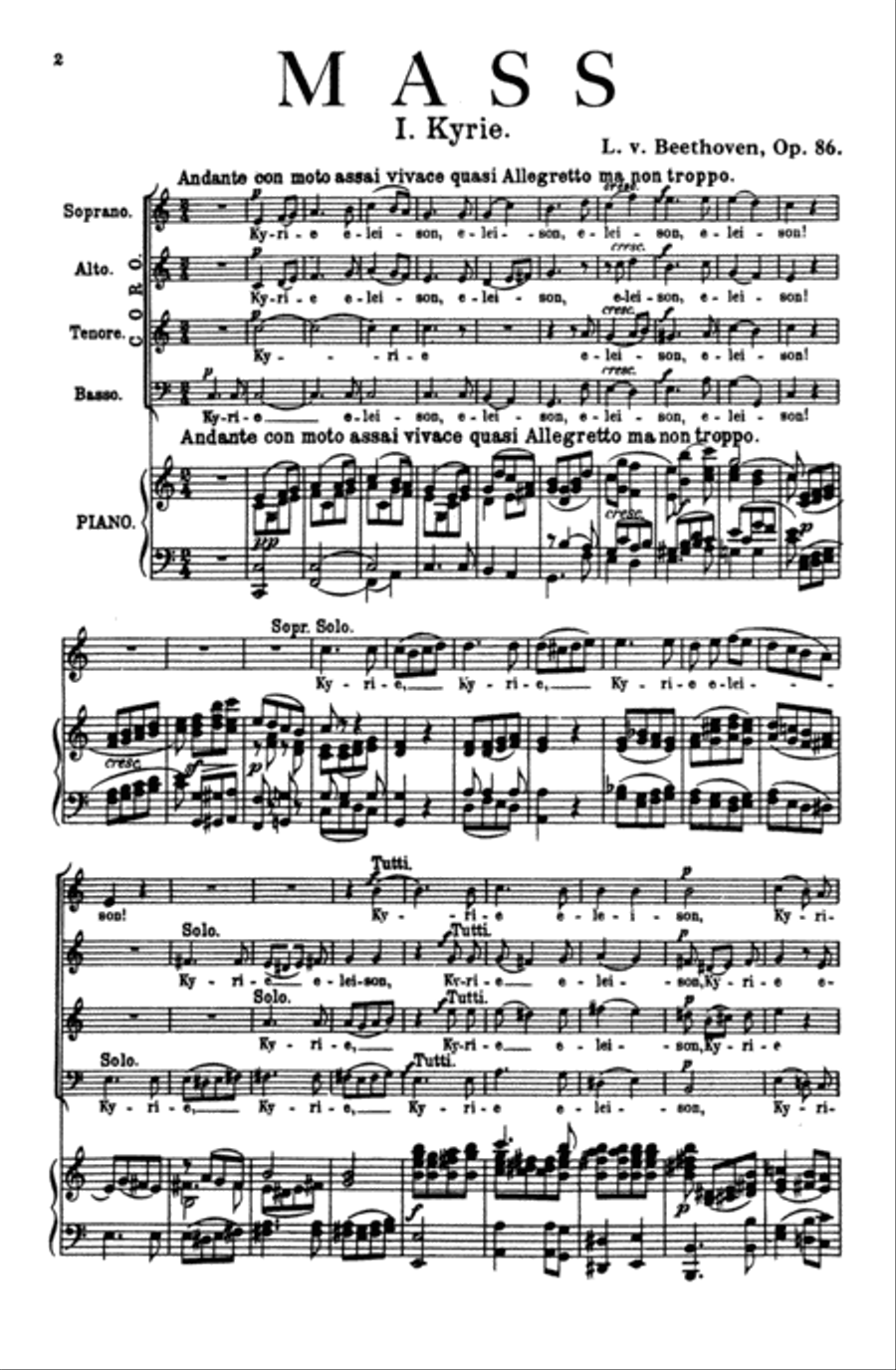 Mass in C Major, Op. 86 4-Part scores gallery preview page 2