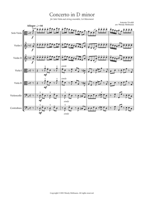 Vivaldi Concerto in D minor (transposed for Solo Viola, Chamber Strings)