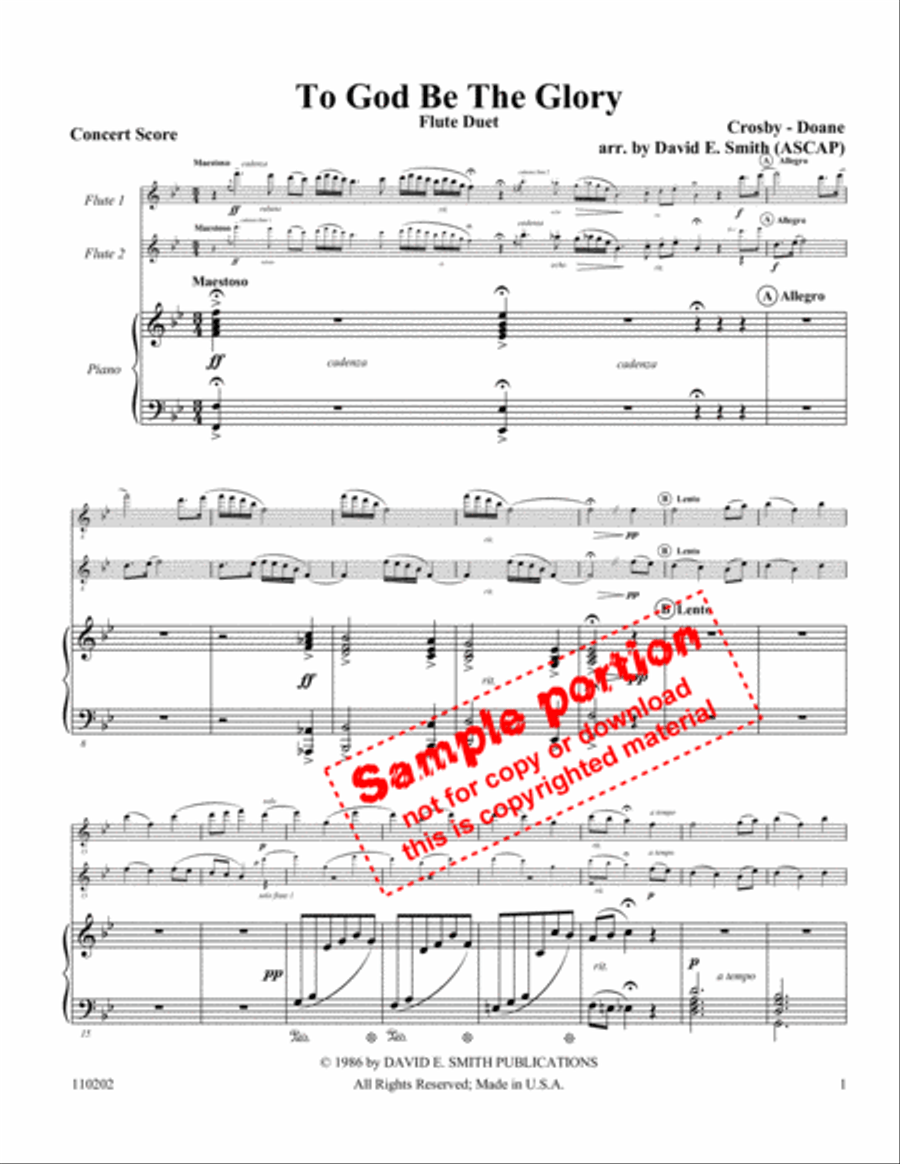 To God Be The Glory Woodwind Duet scores gallery preview page 2