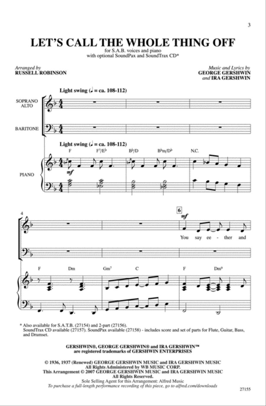 Let's Call the Whole Thing Off 3-Part scores gallery preview page 2