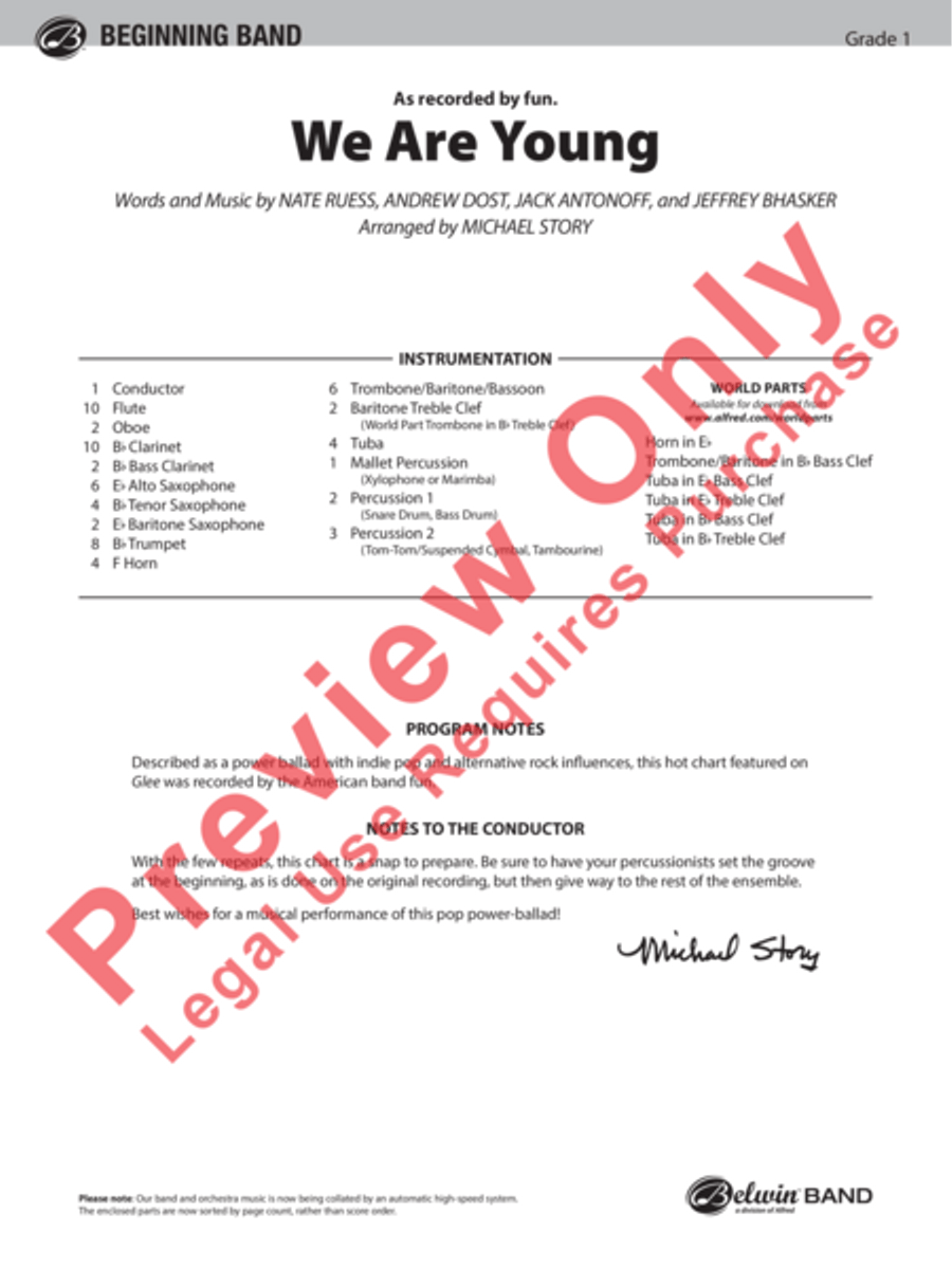 We Are Young We Are Young Concert Band scores gallery preview page 2
