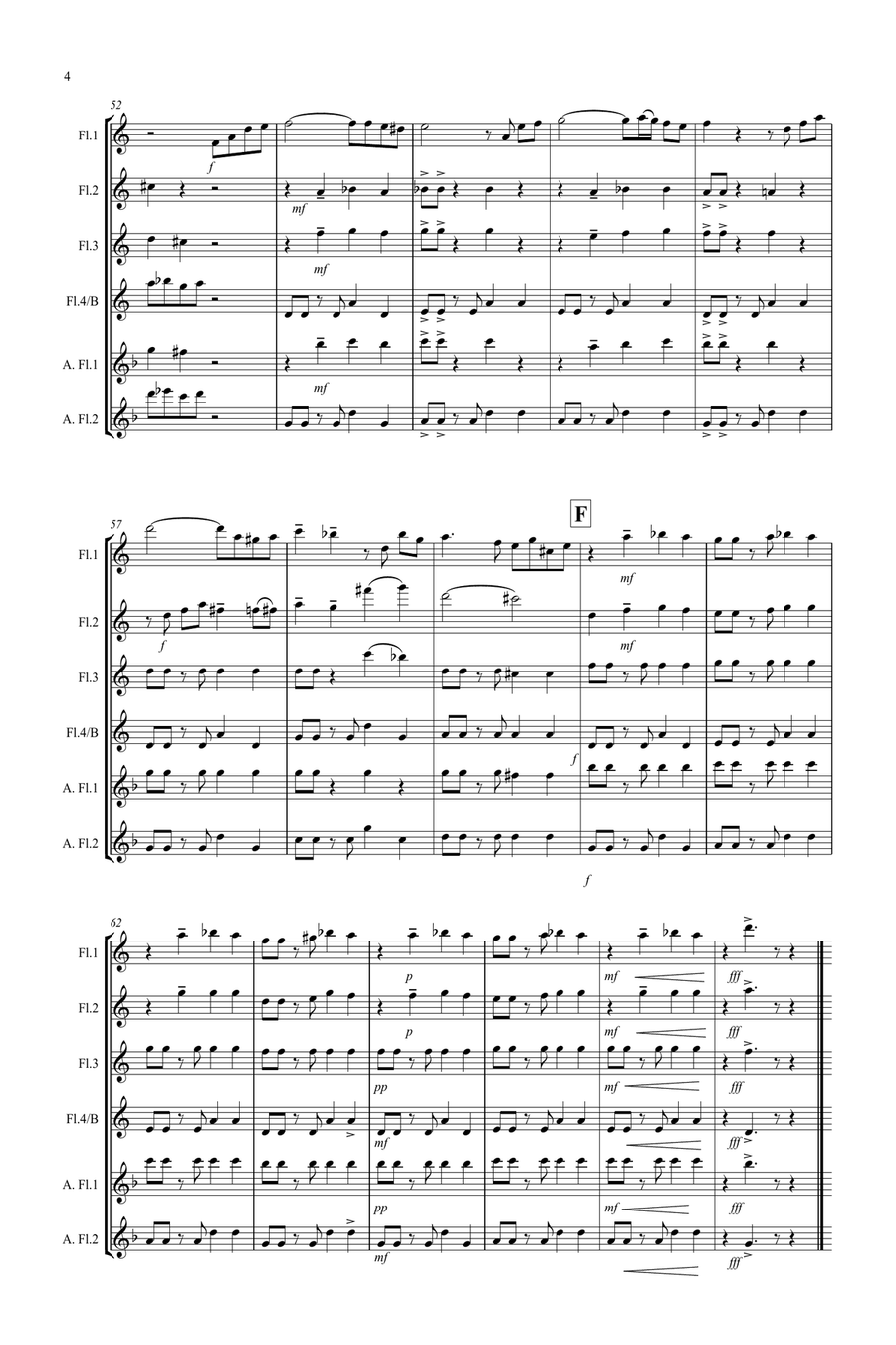 Tasty Tango for Flute Quartet Flute Quartet scores gallery preview page 4