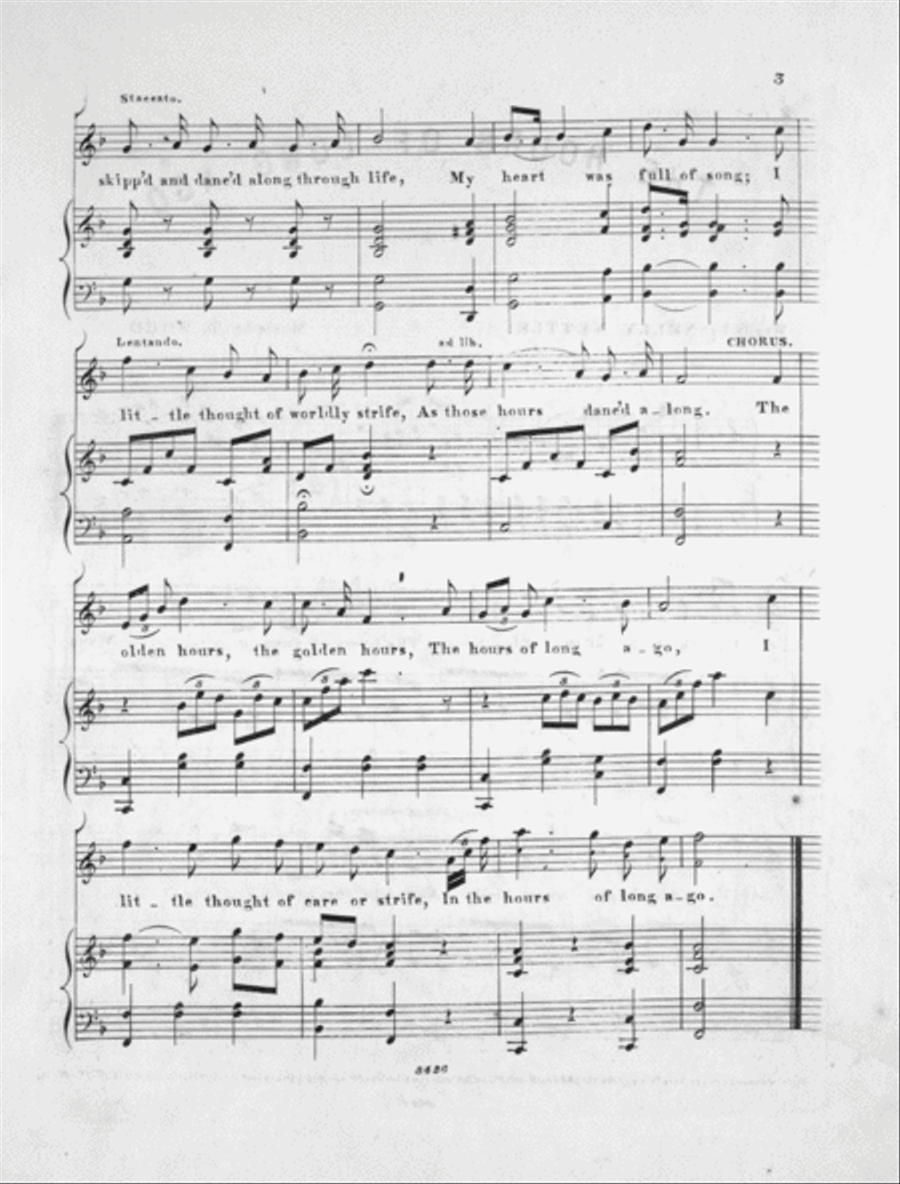 The Hours of Long Ago. Song 4-Part scores gallery preview page 3
