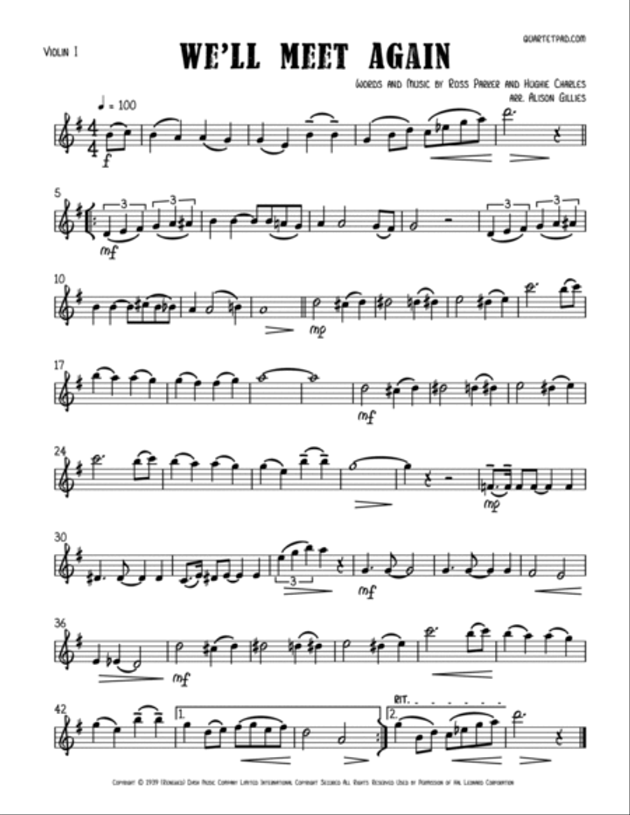 We'll Meet Again We'll Meet Again String Quartet scores gallery preview page 4