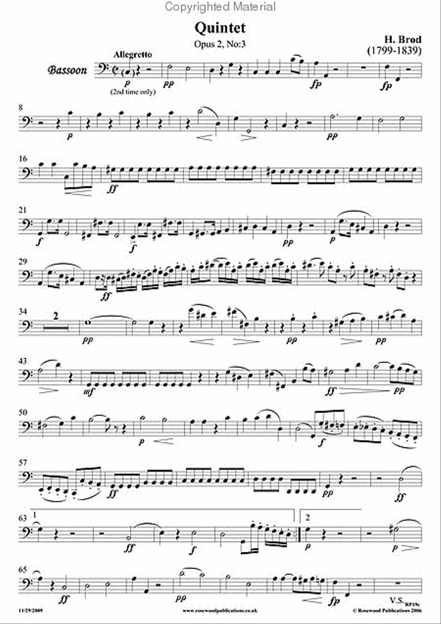 Wind Quintet, Op. 2, No. 3 Woodwind Quintet scores gallery preview page 6