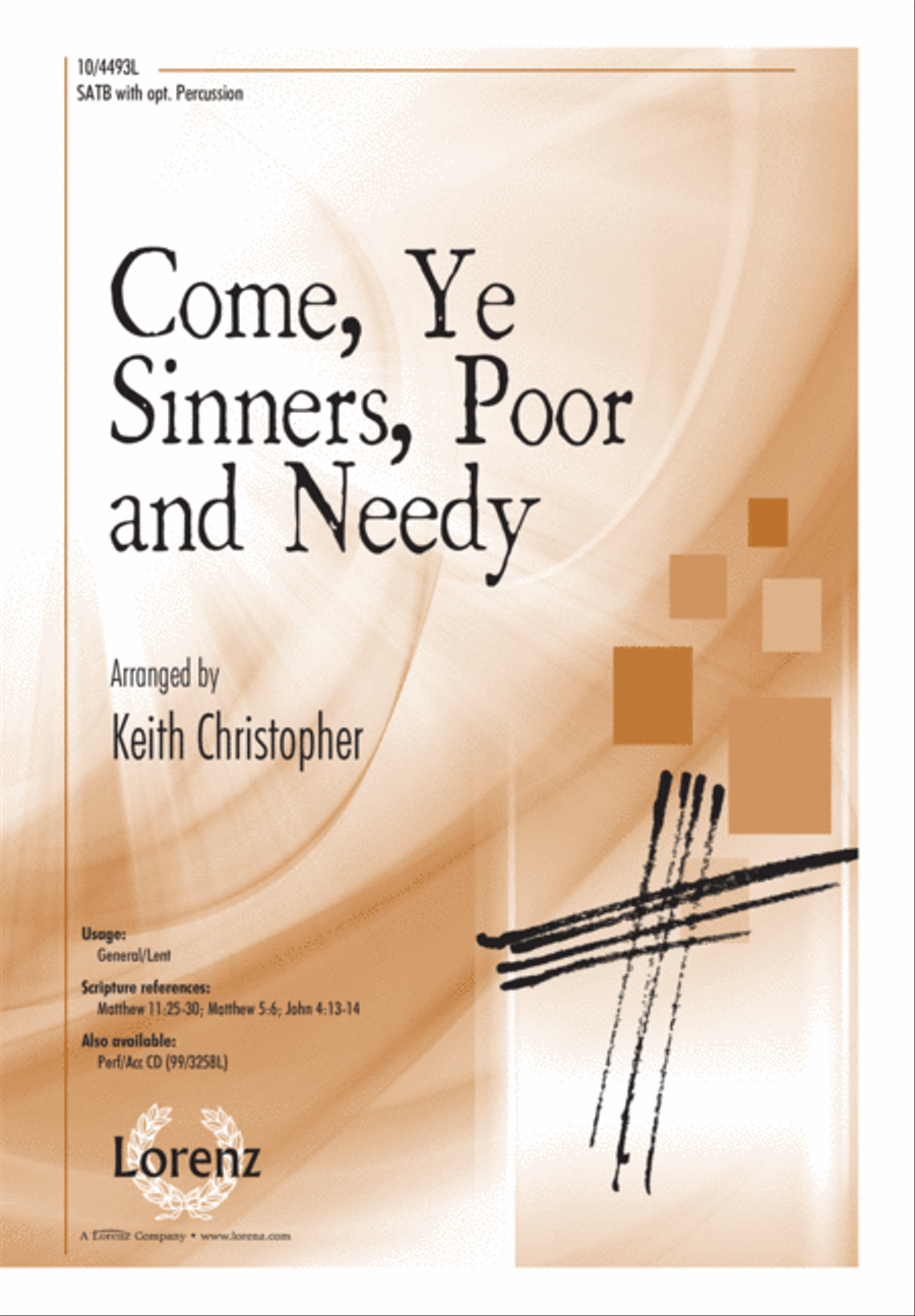 Come, Ye Sinners, Poor and Needy 4-Part scores gallery preview page 1