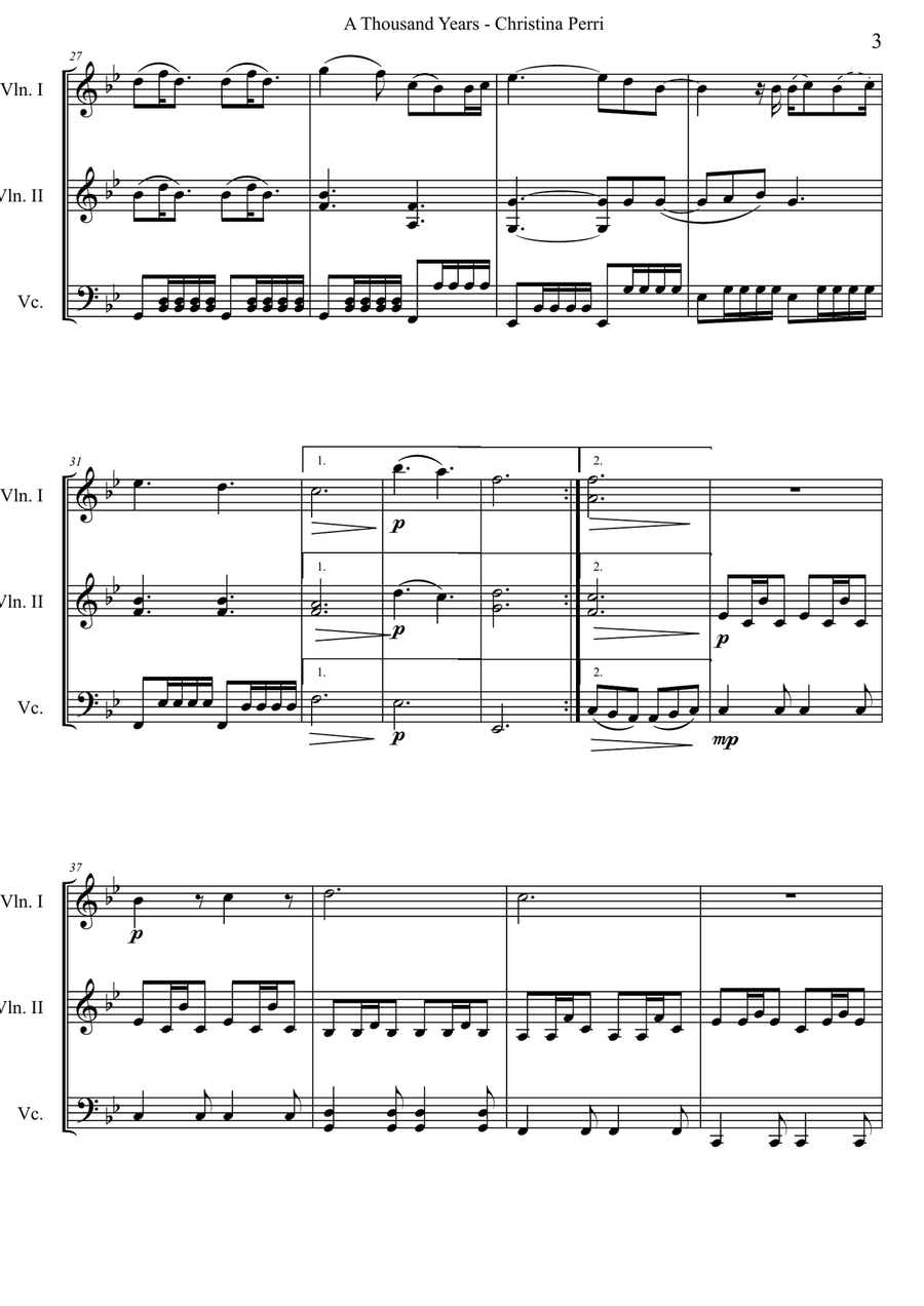 A Thousand Years String Trio scores gallery preview page 3