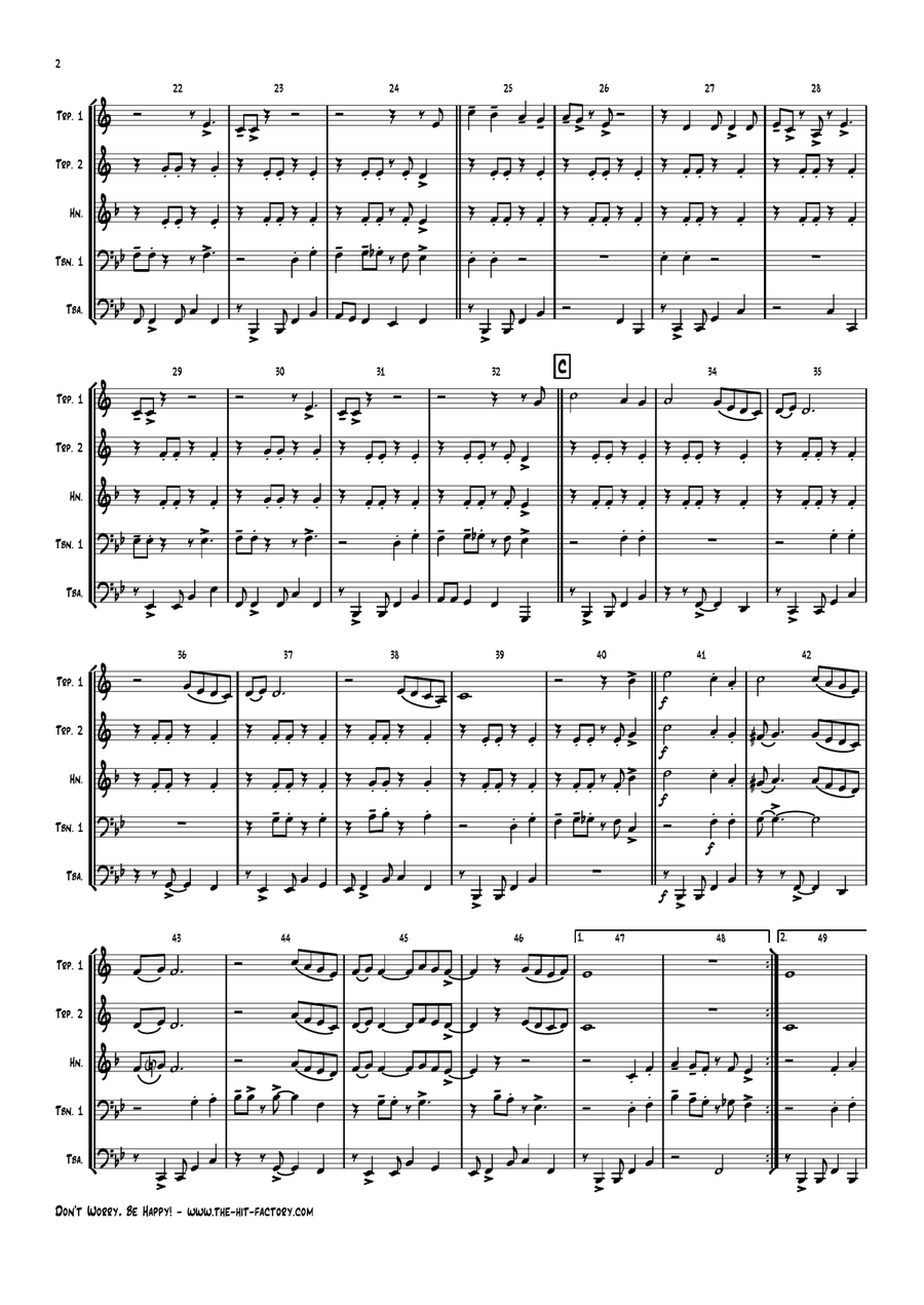 Don't Worry, Be Happy Brass Ensemble scores gallery preview page 2