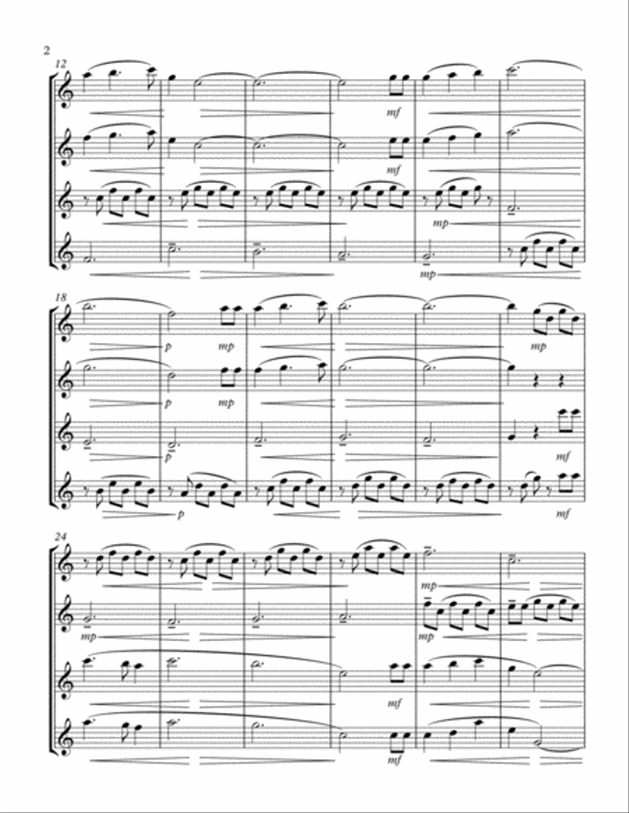 Annie's Song Annie's Song Flute Quartet scores gallery preview page 3