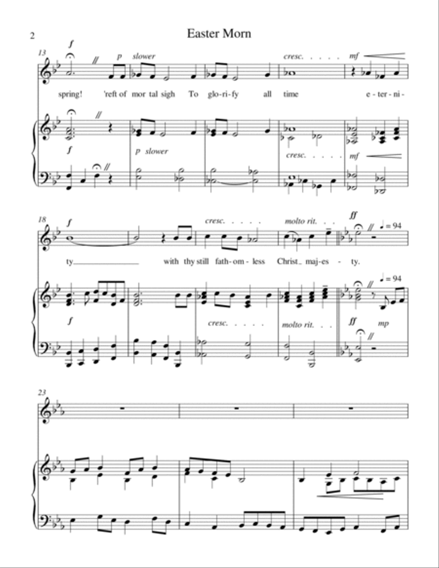 Easter Morn medium low voice Low Voice scores gallery preview page 3