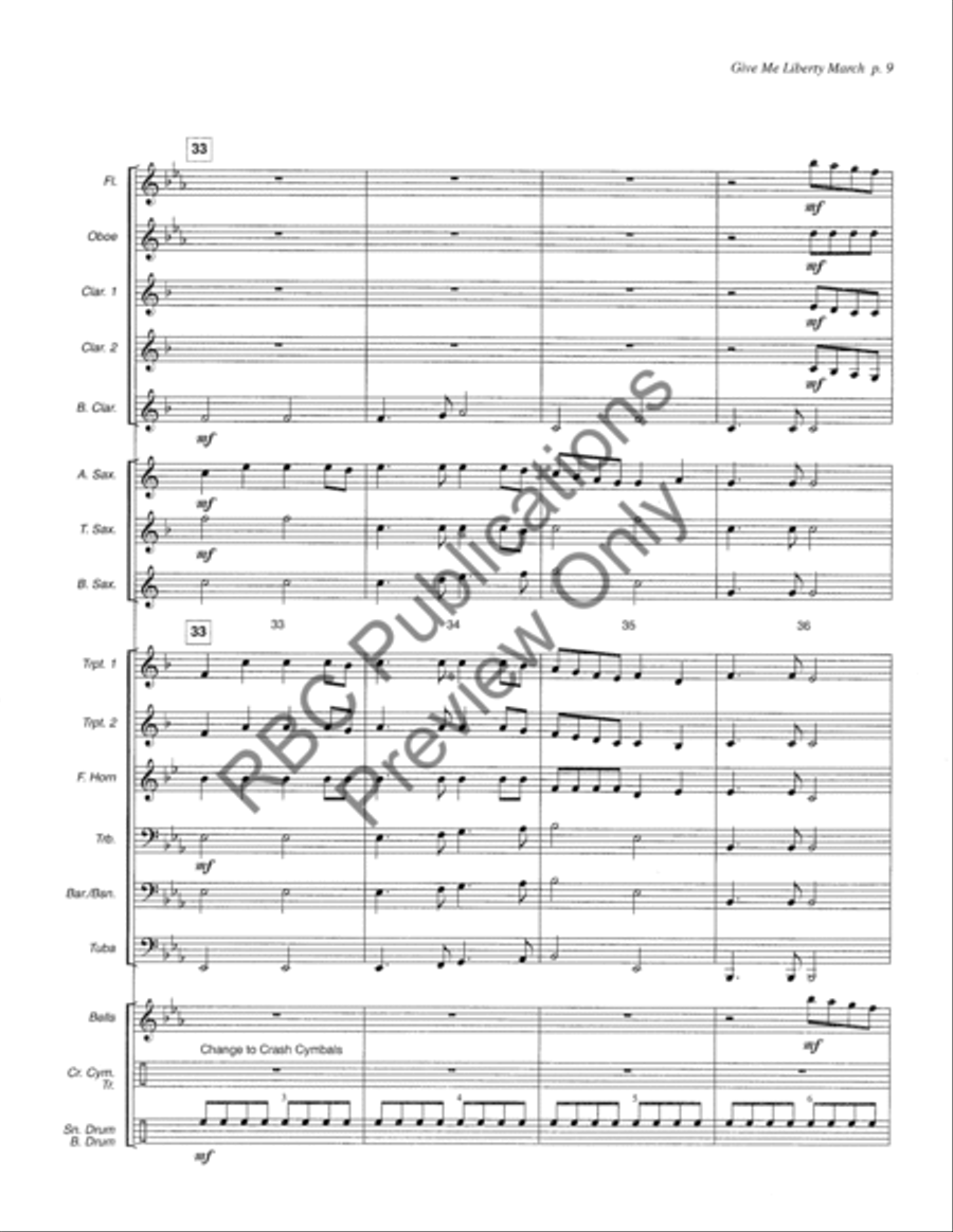 Give Me Liberty March Give Me Liberty March Concert Band scores gallery preview page 12