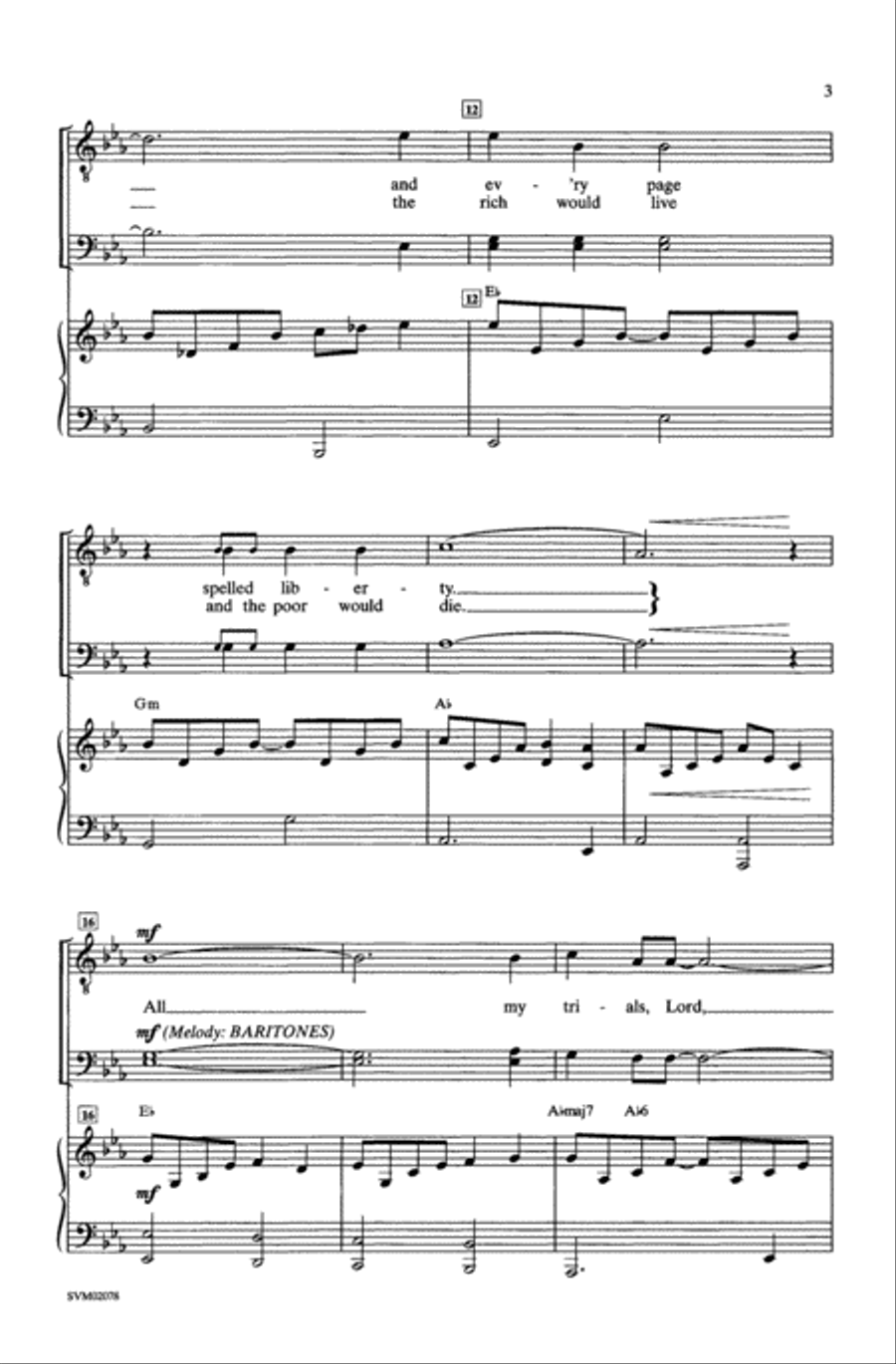 All My Trials - TBB 3-Part scores gallery preview page 10