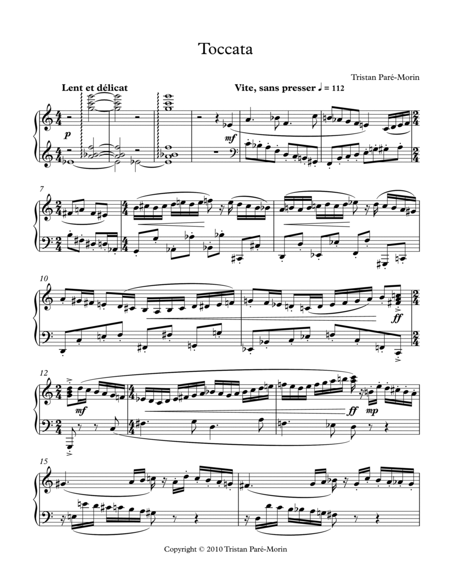Toccata for Piano Toccata for Piano Piano Solo scores gallery preview page 1