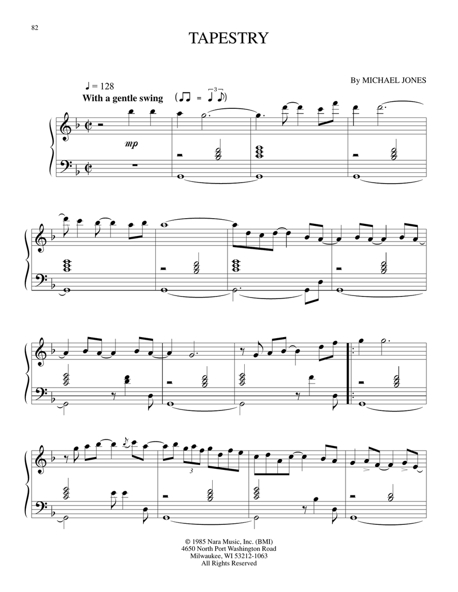Tapestry Tapestry Piano Solo scores gallery preview page 1