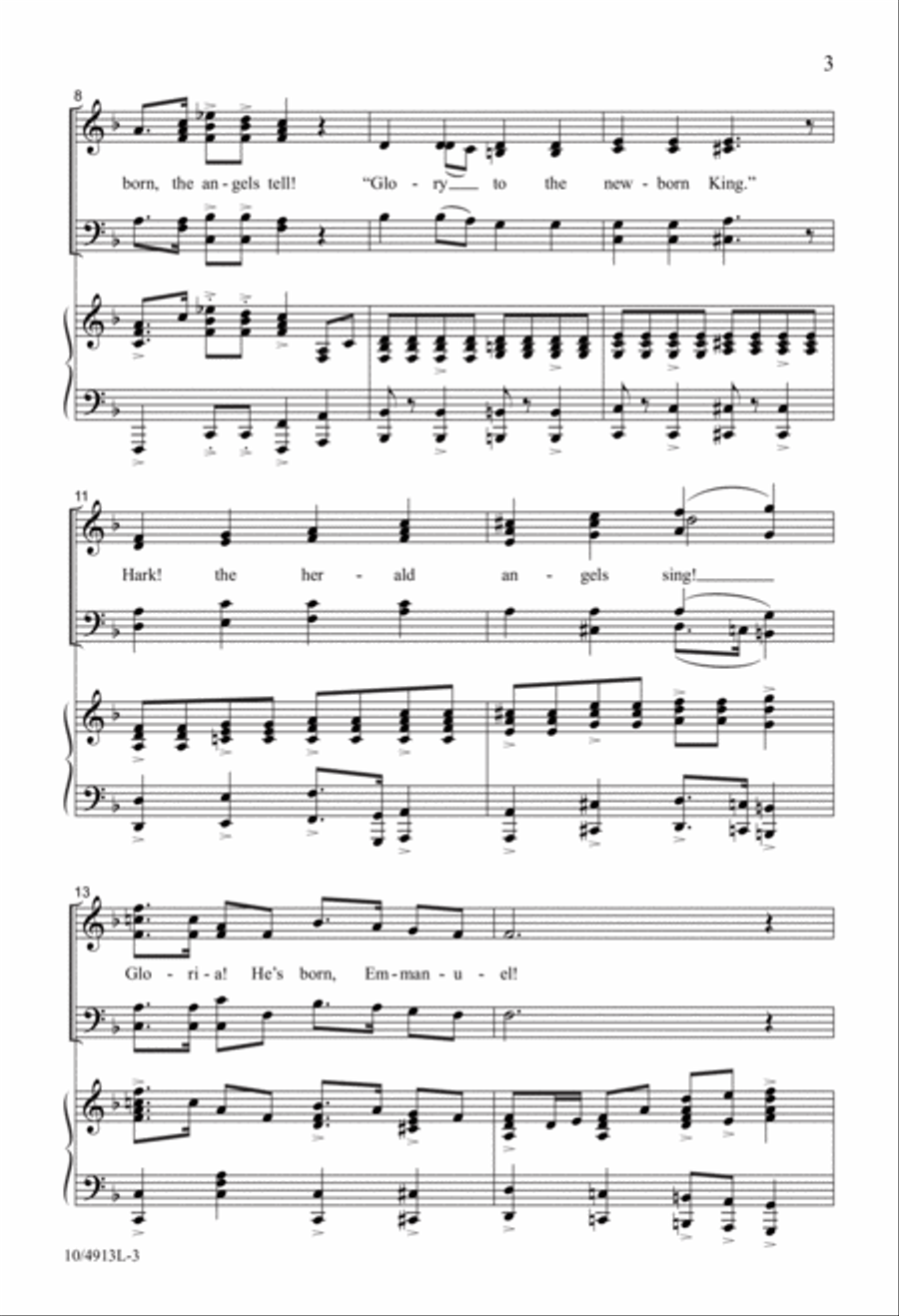 Gloria! He’s Born, Emmanuel! 4-Part scores gallery preview page 3