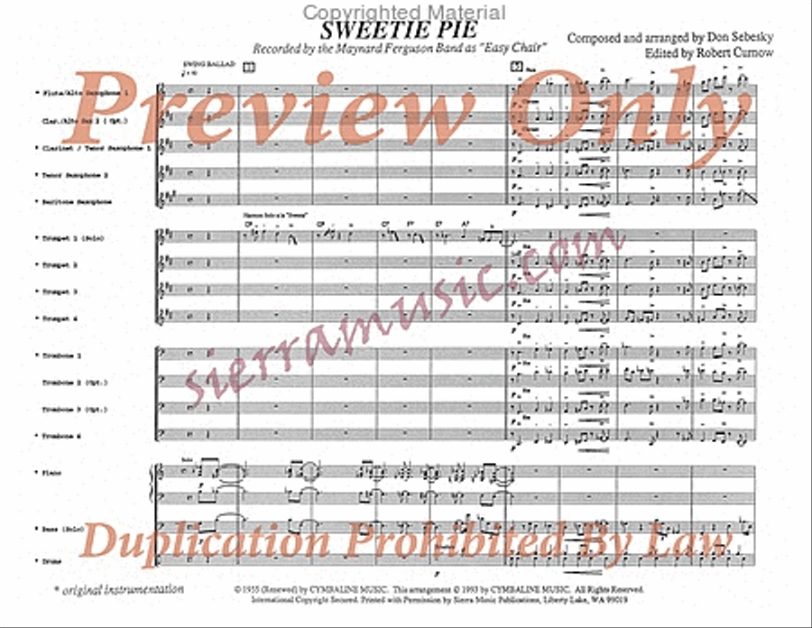 Sweetie Pie (Pro) (aka Easy Chair) Big Band scores gallery preview page 2