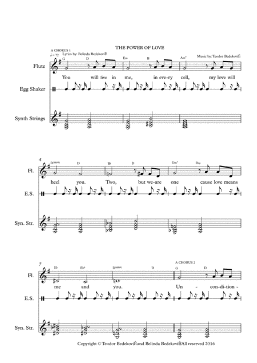 THE POWER OF LOVE - 3 pages Small Ensemble scores gallery preview page 1