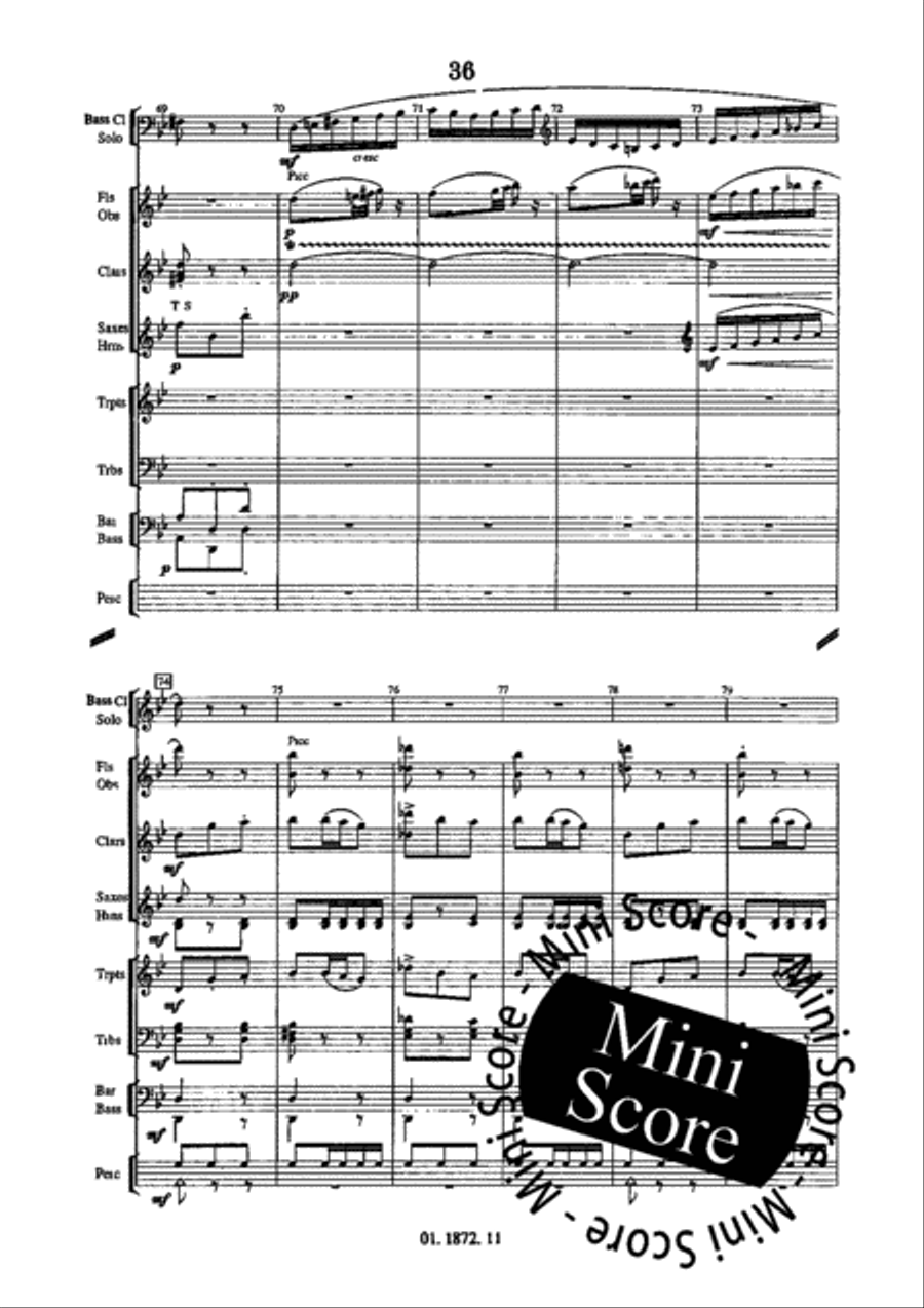 Concerto for Bass Clarinet and Band Concert Band scores gallery preview page 40