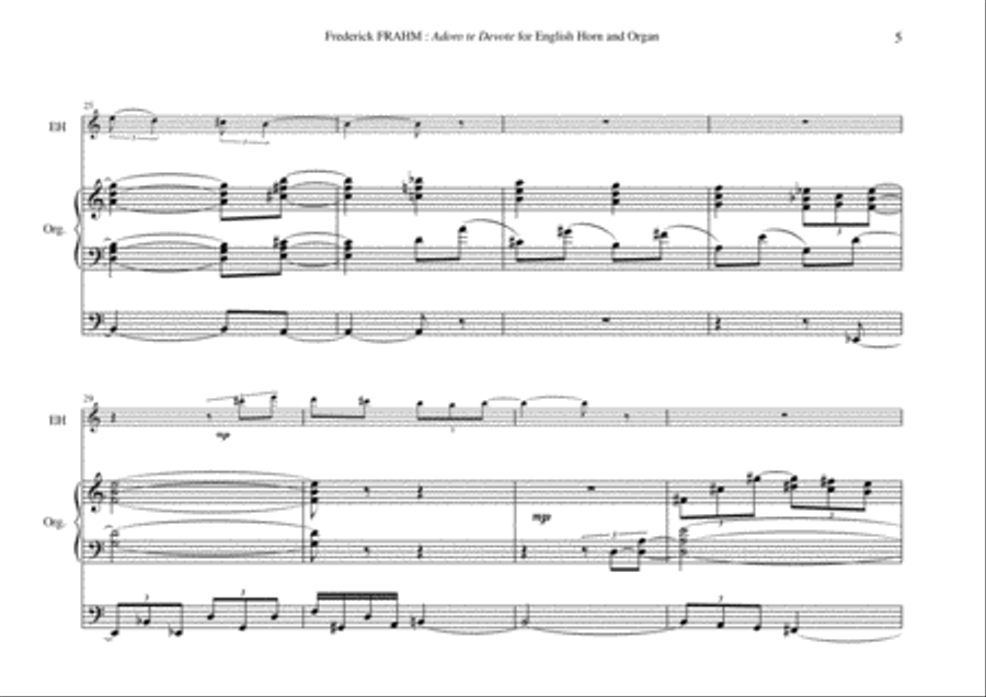 Frederick Frahm: Adoro Te Devote for english horn in F and organ English Horn scores gallery preview page 5