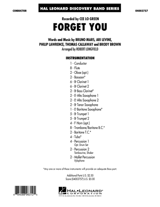 Forget You - Conductor Score (Full Score)