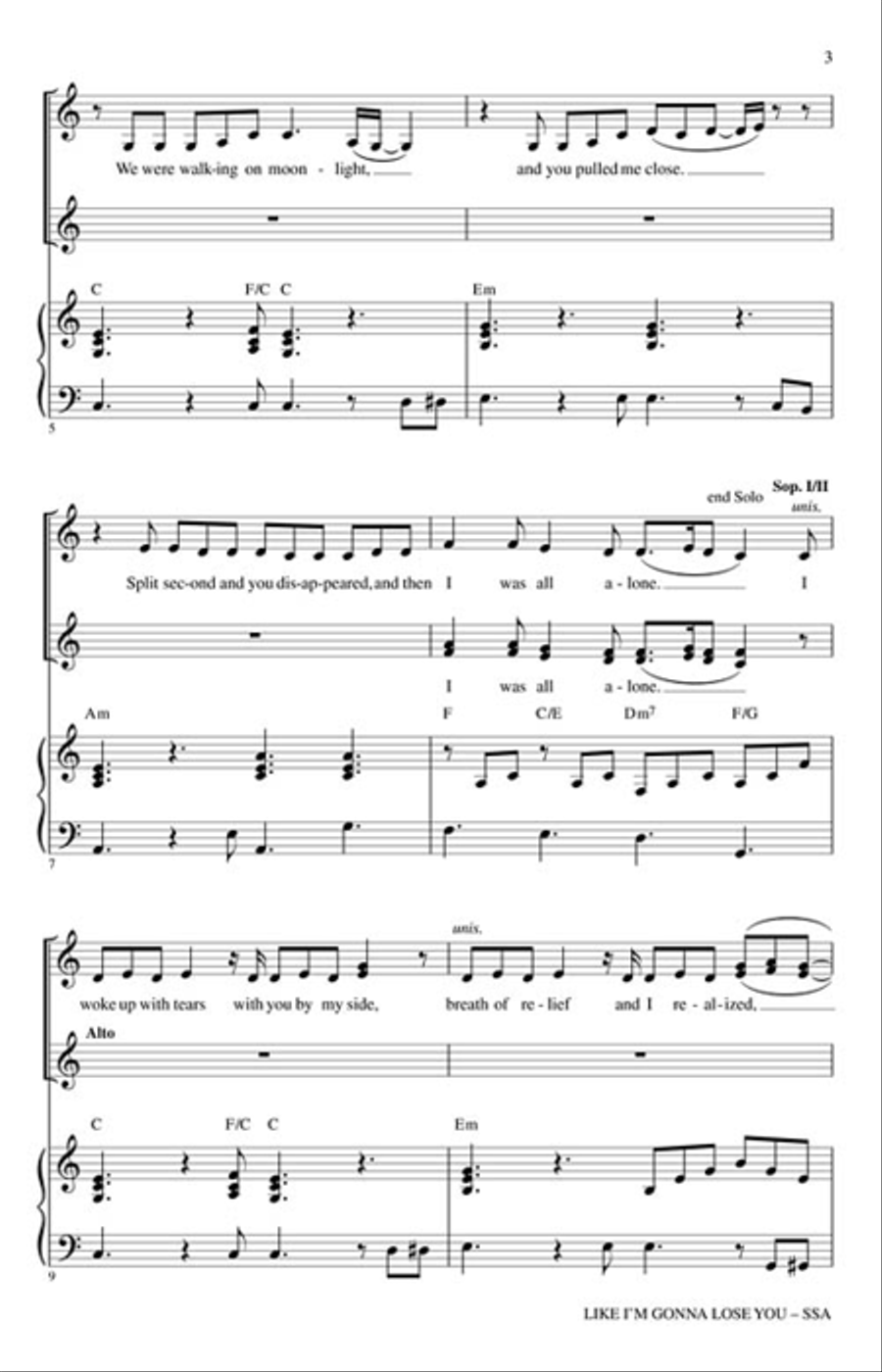 Like I'm Gonna Lose You Like I'm Gonna Lose You SSA scores gallery preview page 3