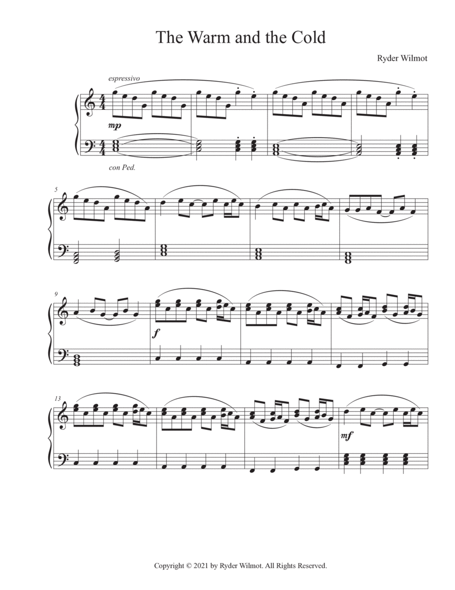 The Warm and the Cold The Warm and the Cold Piano Solo scores gallery preview page 1