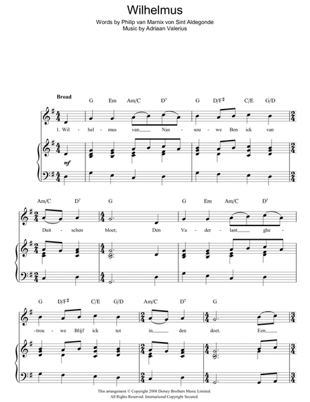 Wilhelmus (Netherlands National Anthem)