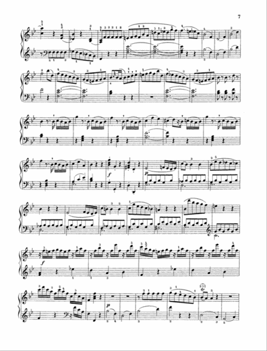 Sonata B-flat major, K. 570 Piano Solo scores gallery preview page 5