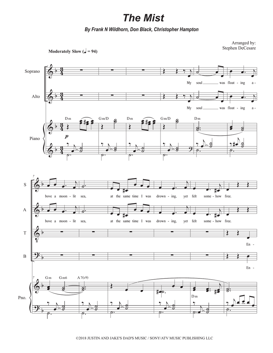 The Mist 4-Part scores gallery preview page 1