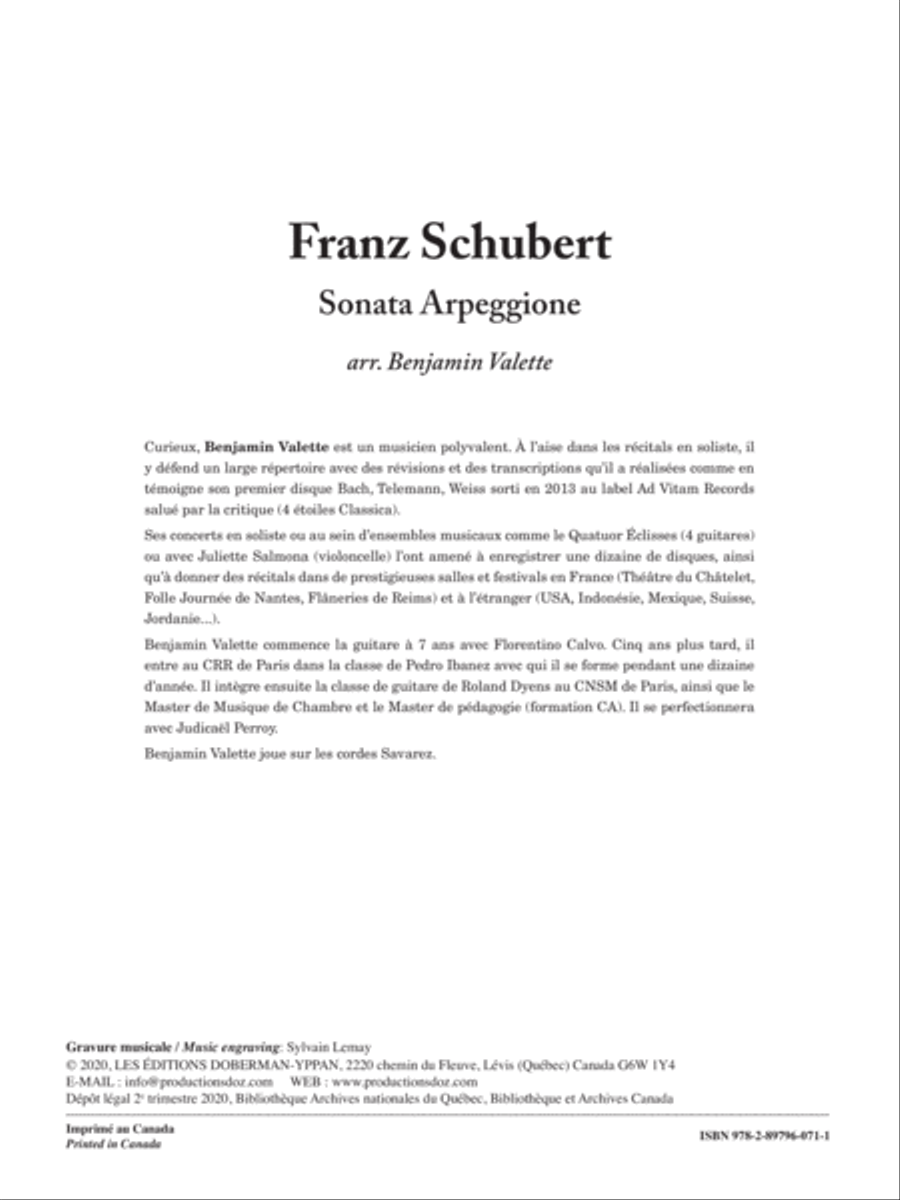 Sonata Arpeggione Classical Guitar scores gallery preview page 2