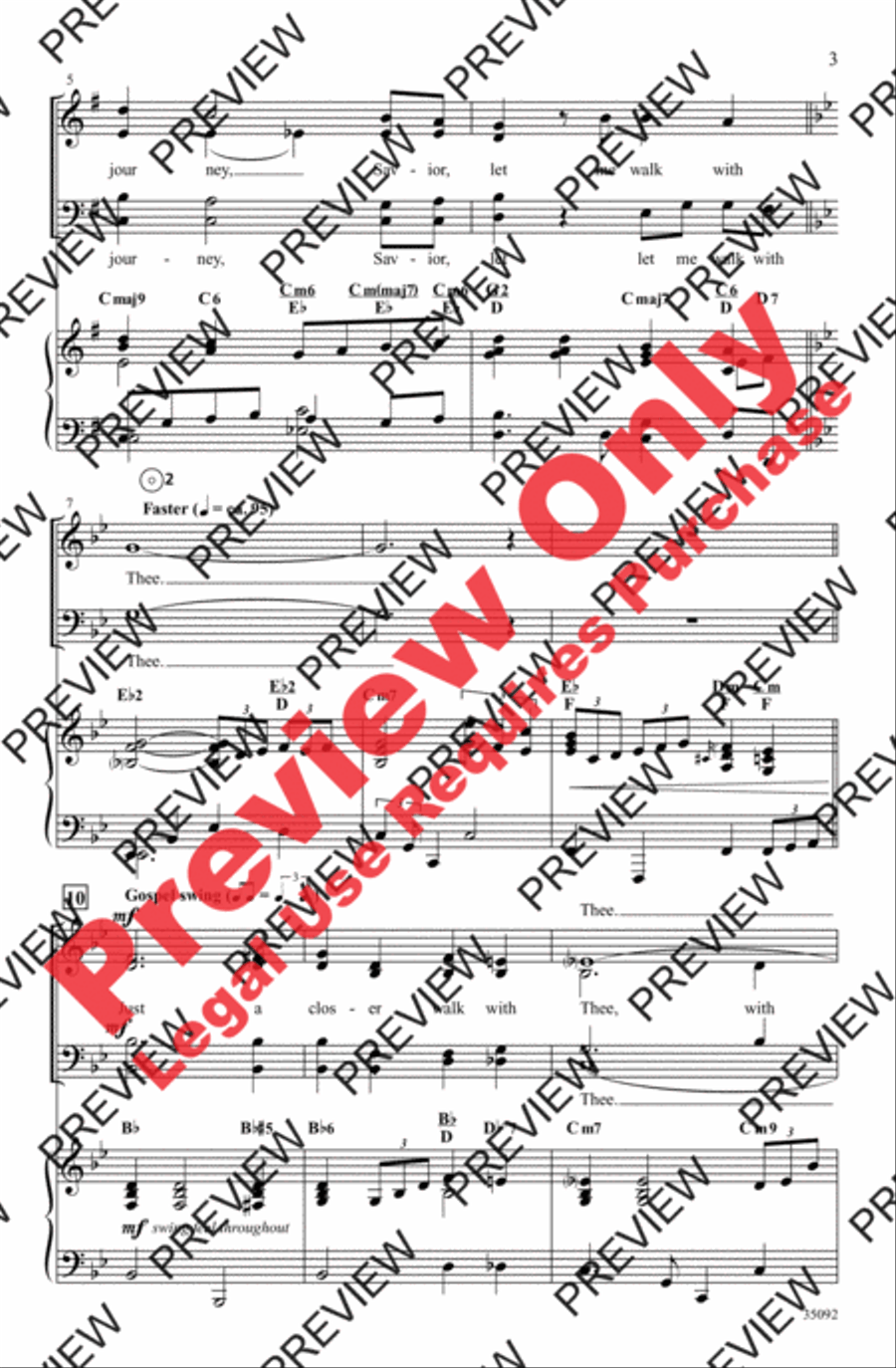 Just a Closer Walk 4-Part scores gallery preview page 3