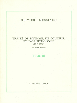 Book cover for Traite De Rythme, De Couleur, Et D'ornithologie Vol.3 (book)