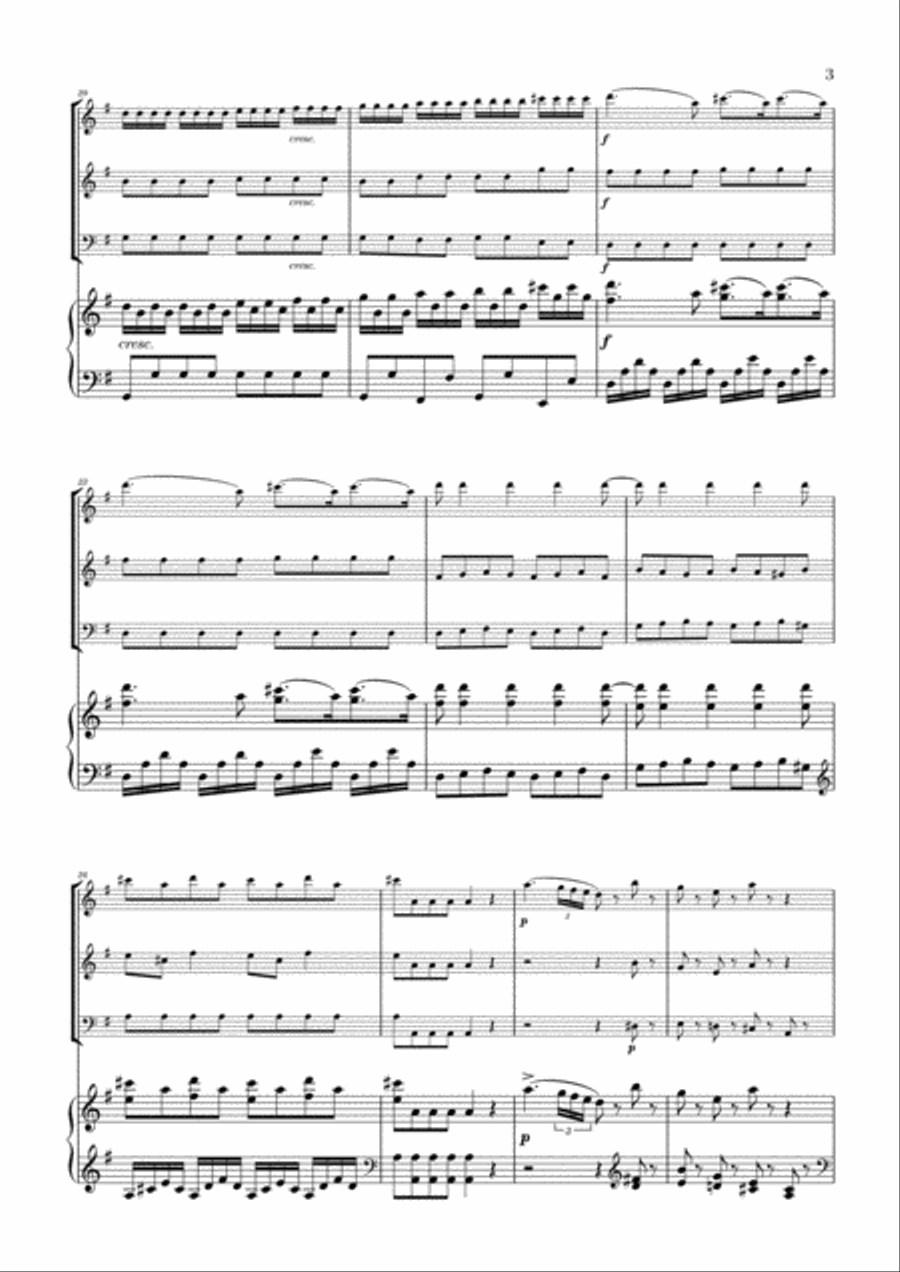 Eine Kleine Nachtmusik for Flute, Oboe, Cello and Piano Woodwind Quartet scores gallery preview page 3