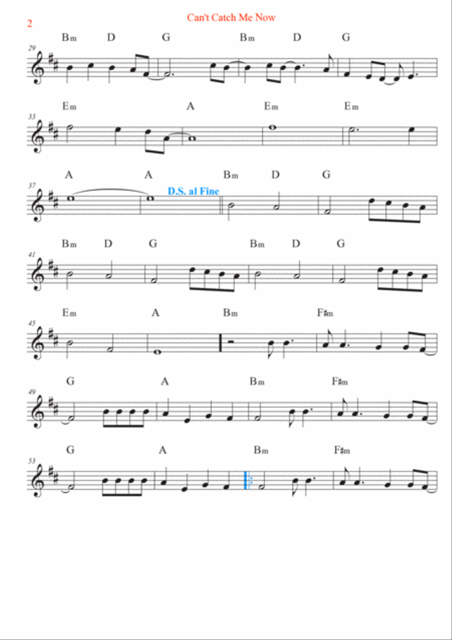 Can't Catch Me Now Can't Catch Me Now Violin Solo scores gallery preview page 2
