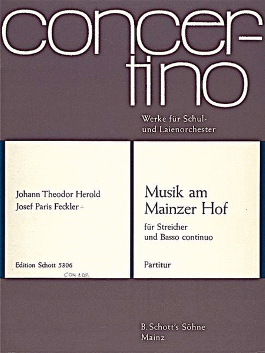 Musik Am Mainzer Hof Score Chamber Orchestra scores gallery preview page 1