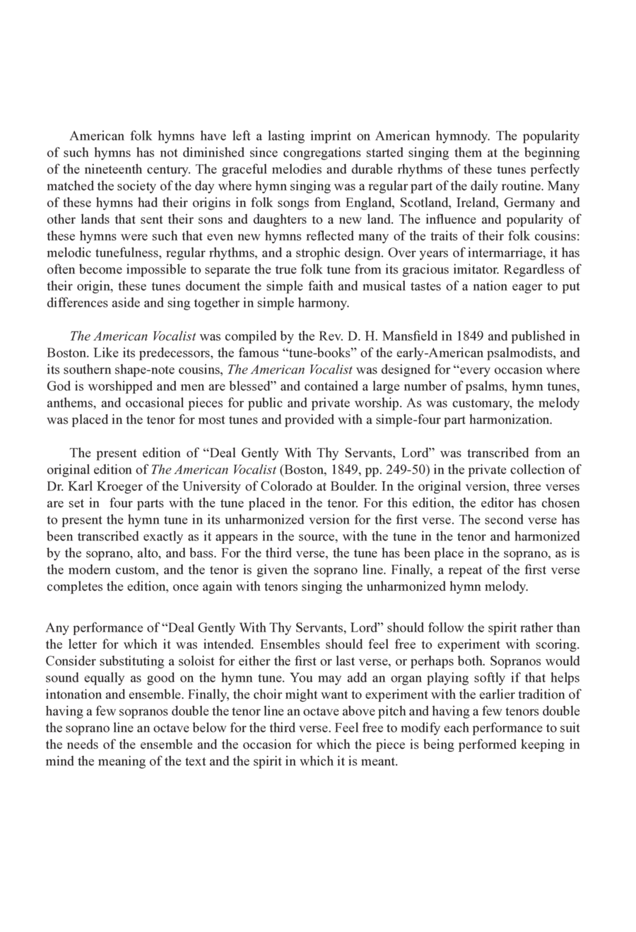 Deal Gently With Thy Servants, Lord 4-Part scores gallery preview page 1