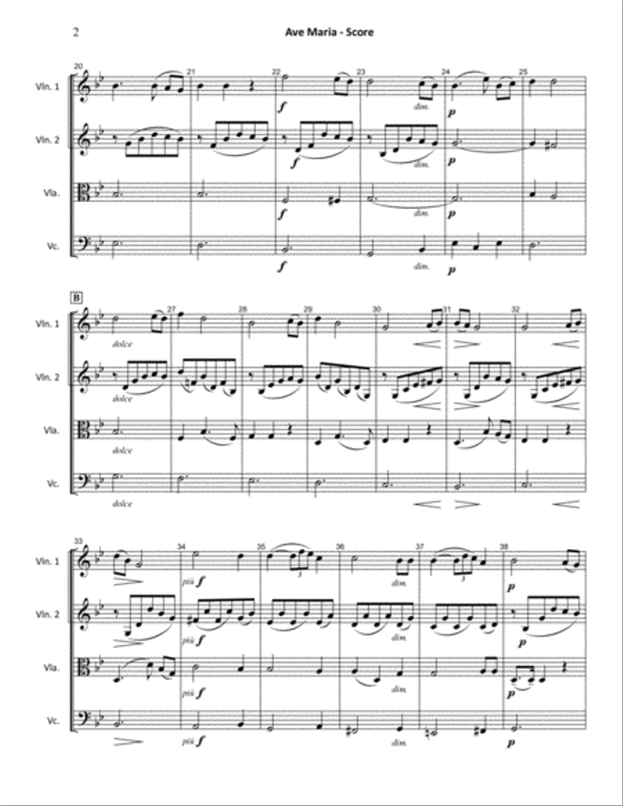 Ave Maria FWV 57 (Franck) STRING QUARTET String Quartet scores gallery preview page 2