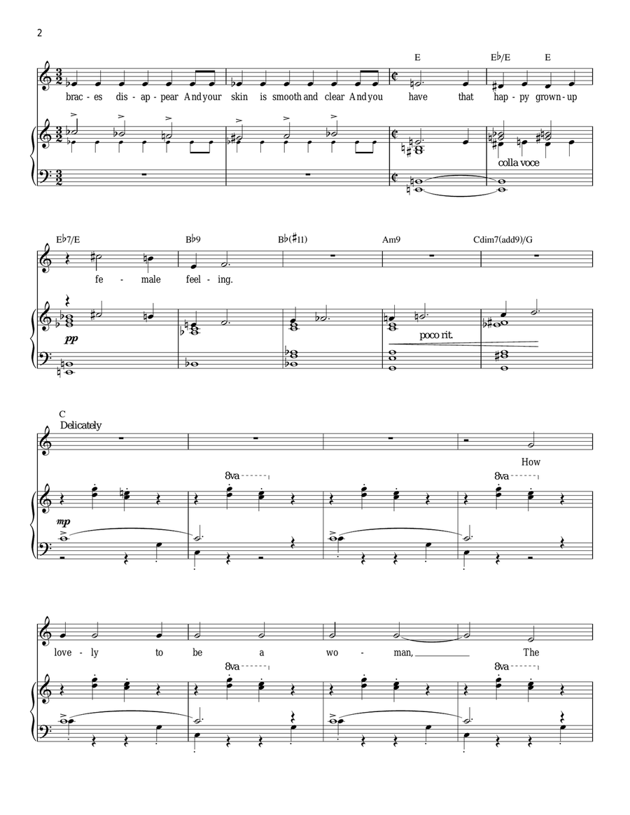 How Lovely To Be A Woman How Lovely To Be A Woman Piano, Vocal scores gallery preview page 2