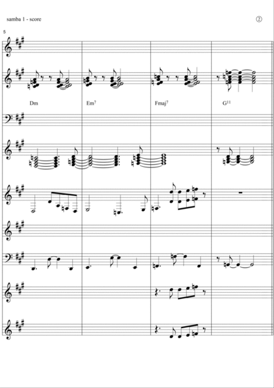 MY SAMBA #1 (to students) Jazz Ensemble scores gallery preview page 2