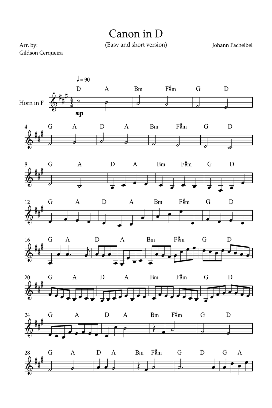 Canon in D Chamber Music scores gallery preview page 1