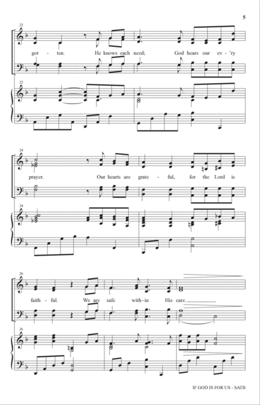 If God Is For Us (arr. John Purifoy) 4-Part scores gallery preview page 4