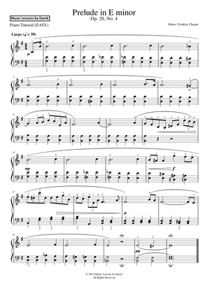 Prelude in E minor (EASY PIANO) Op. 28, No. 4 [Frédéric Chopin]