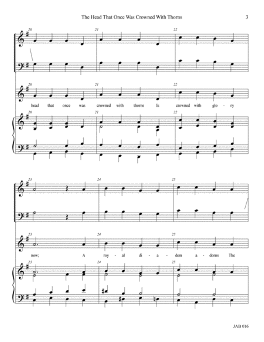 The Head That Once Was Crowned (Full Score) 4-Part scores gallery preview page 3