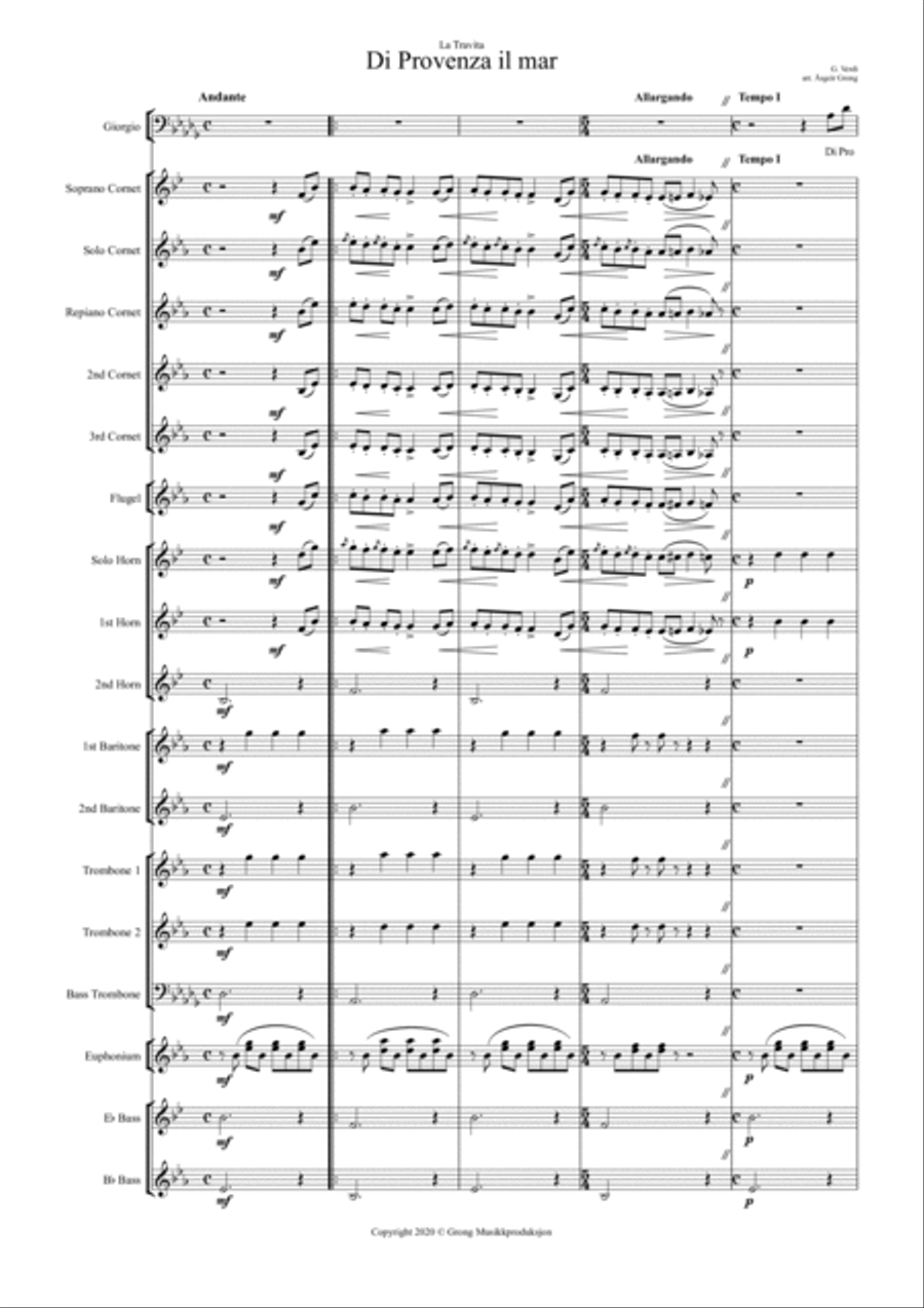 Di Provenza il mar - La Traviata Brass Band scores gallery preview page 2