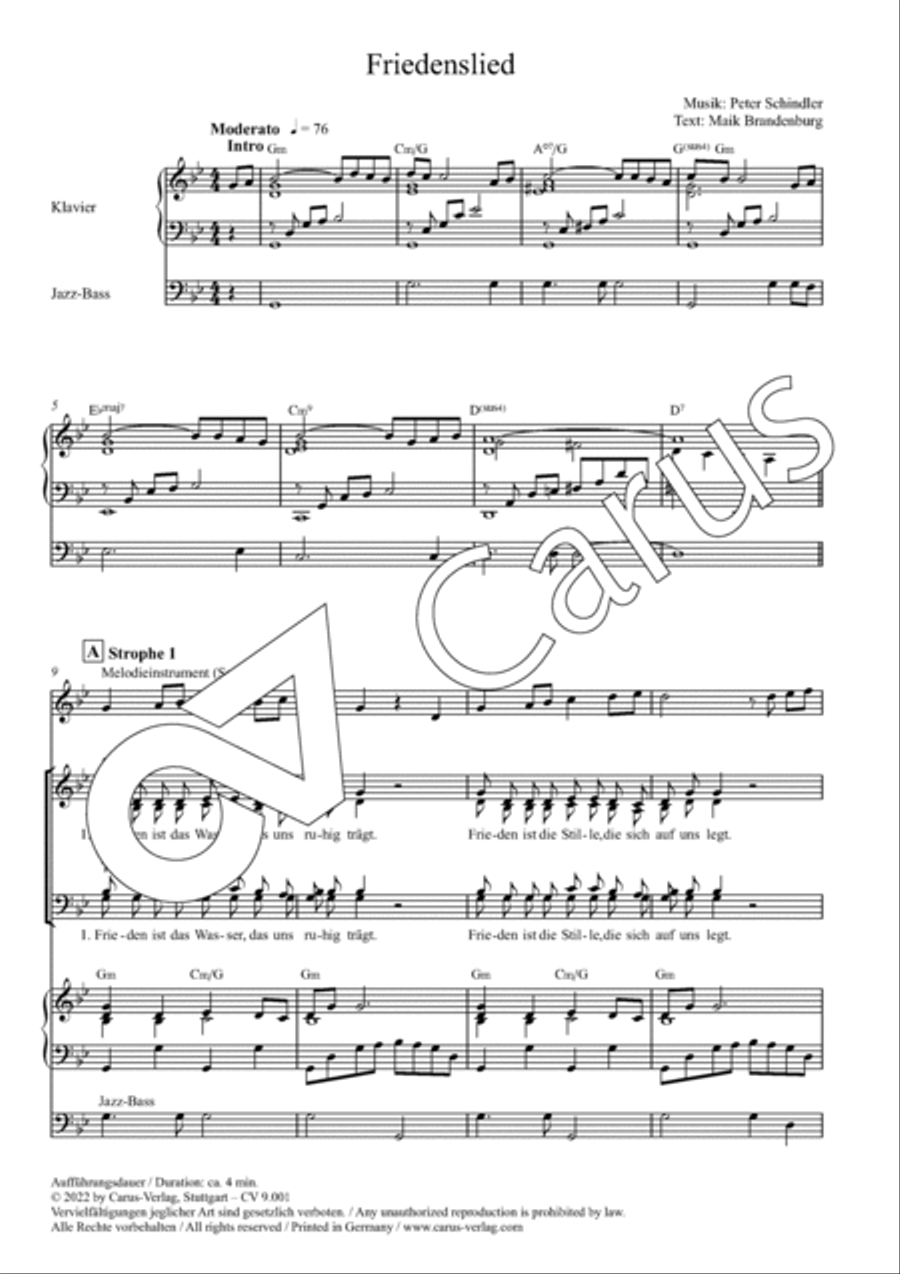 Friedenslied 4-Part scores gallery preview page 4