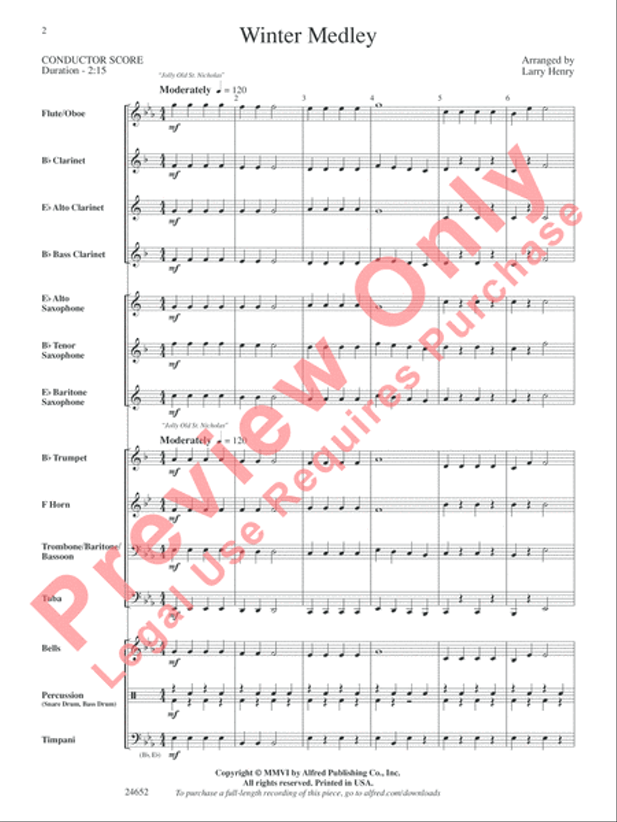 Winter Medley Winter Medley Concert Band scores gallery preview page 3
