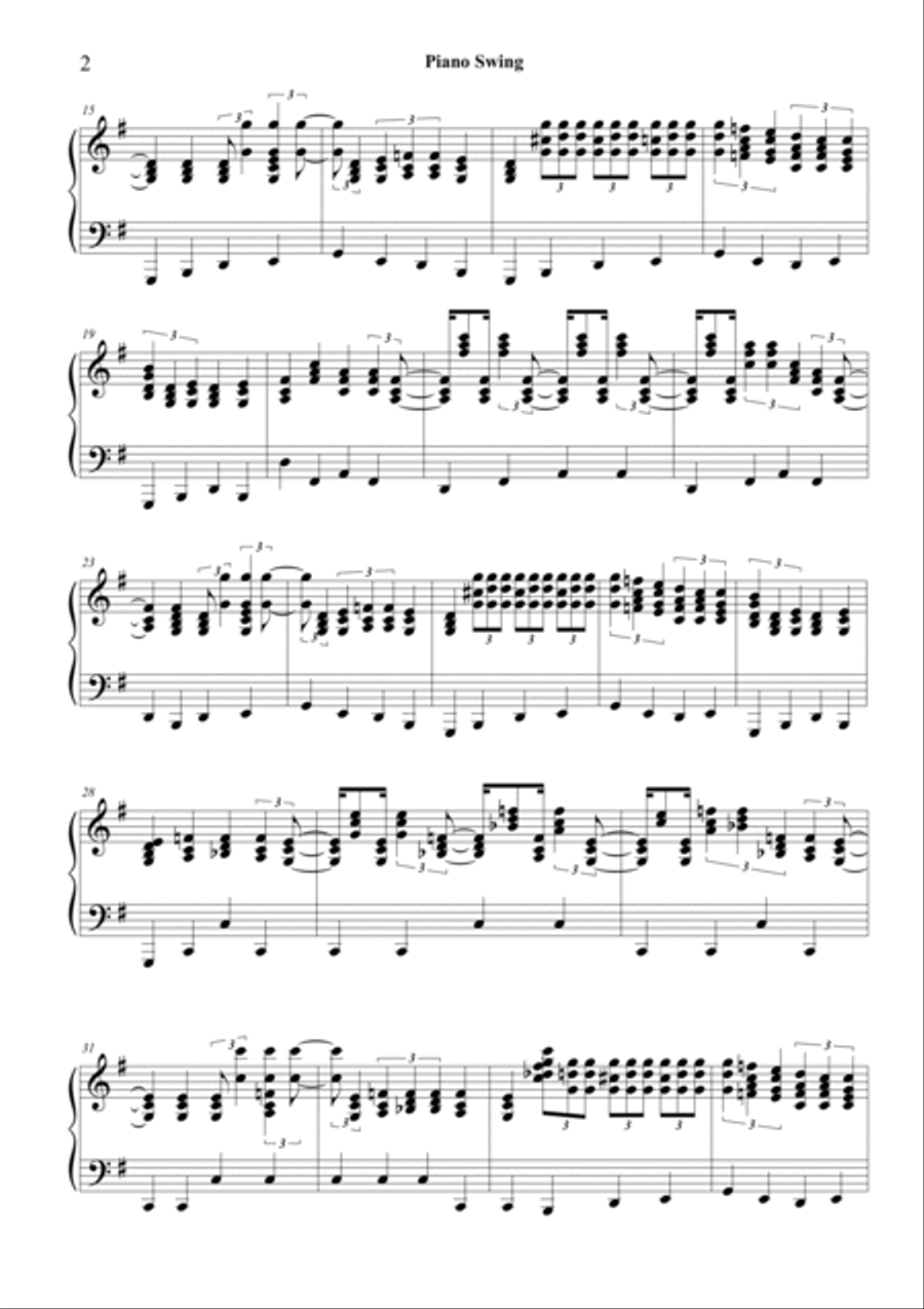 Piano Swing - Little Italy CS519 - Piano solo 4-Part scores gallery preview page 2