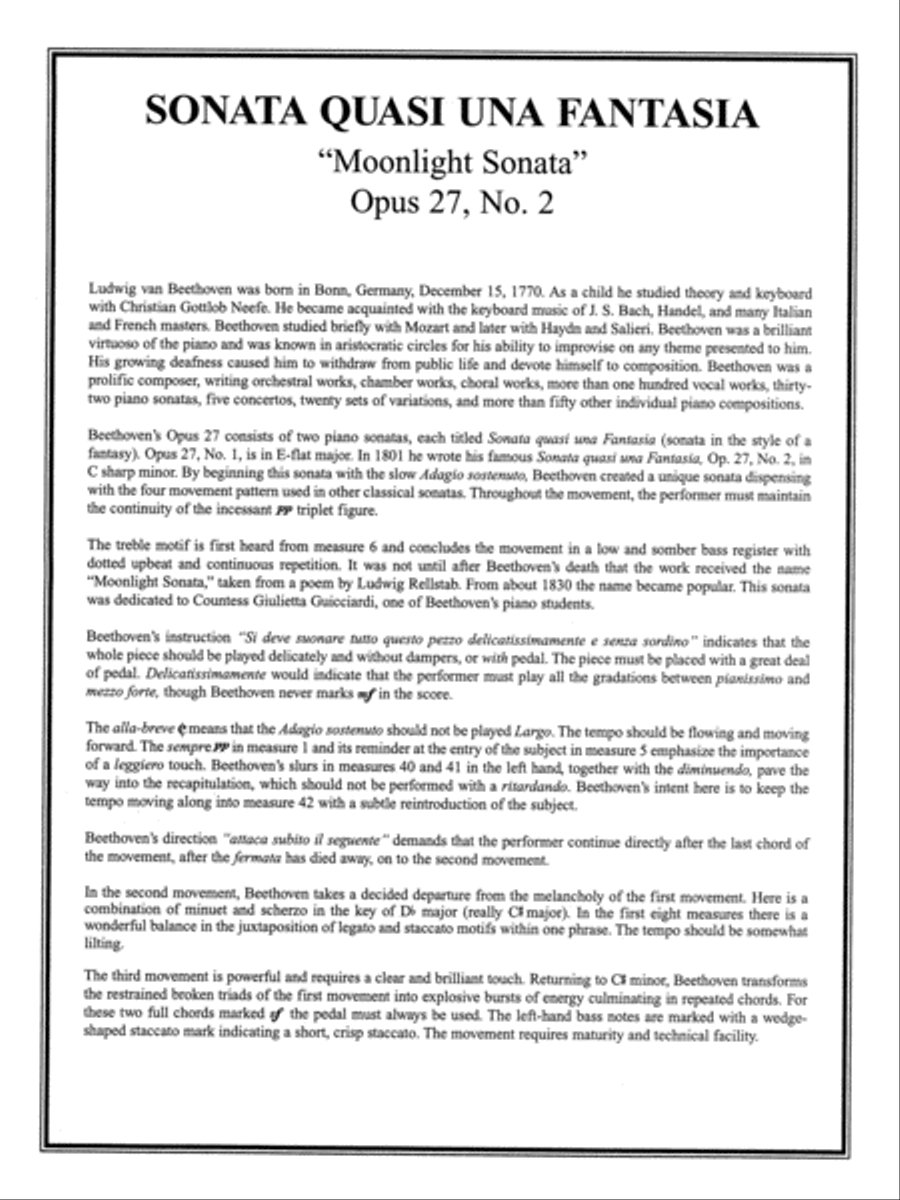 Moonlight Sonata, Op. 27, No. 2 (Complete) Small Ensemble scores gallery preview page 2